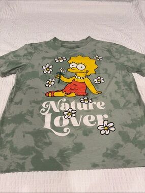 The Simpsons Women’s Green "Nature Lover" Graphic Tee 
Size S